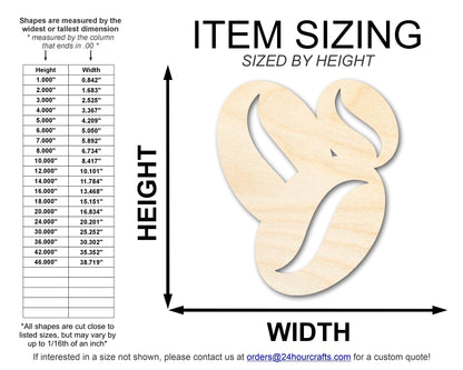 Unfinished Coffee Beans Shape | DIY Craft Cutout | up to 46" DIY - NameSigns.com
