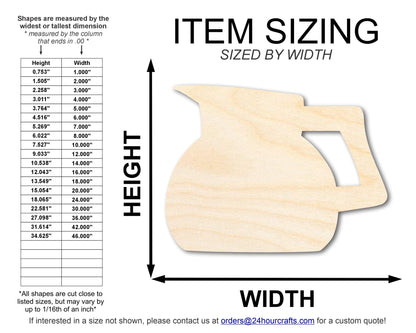 Unfinished Coffee Pot Shape | Craft Cutout | up to 46" DIY - NameSigns.com