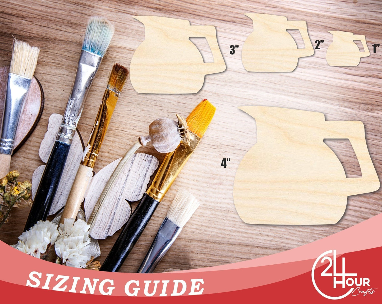 Unfinished Coffee Pot Shape | Craft Cutout | up to 46" DIY - NameSigns.com