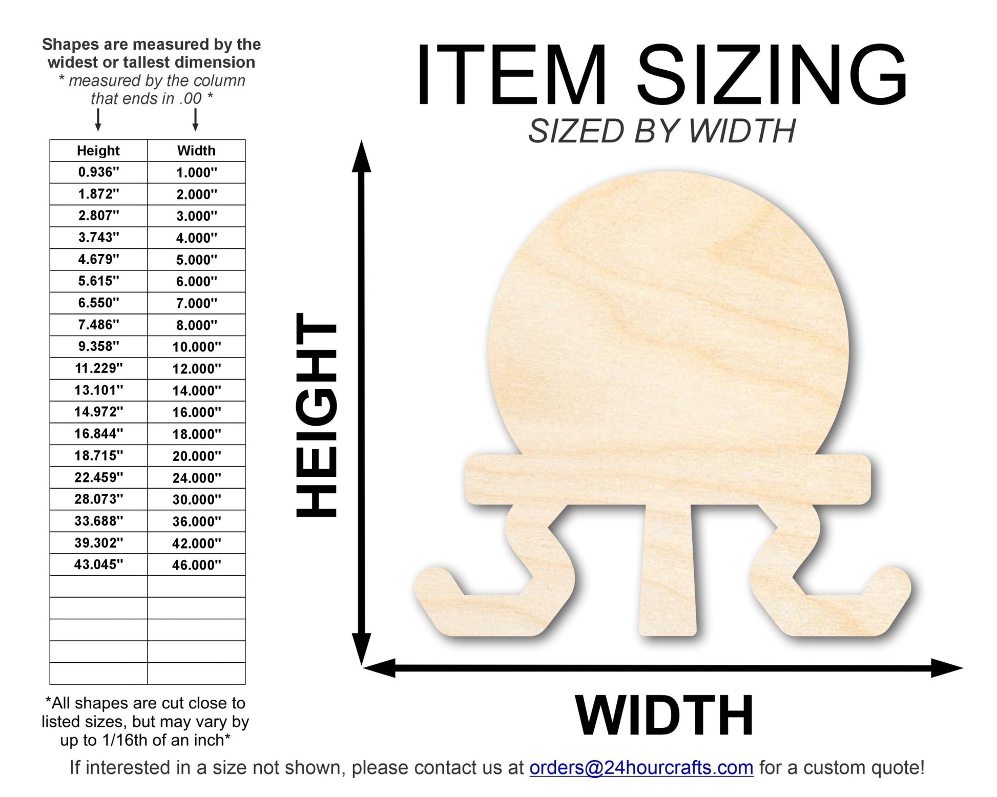 Unfinished Crystal Ball Shape | Craft Cutout | up to 46" DIY - NameSigns.com