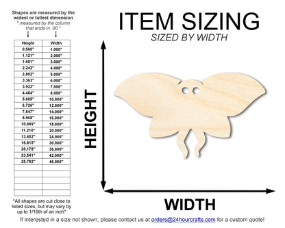 Unfinished Cute Mothman Shape | Halloween Craft Cutout | up to 46" DIY - NameSigns.com