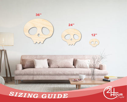 Unfinished Cute Skull Shape | Craft Cutout | up to 46" DIY - NameSigns.com
