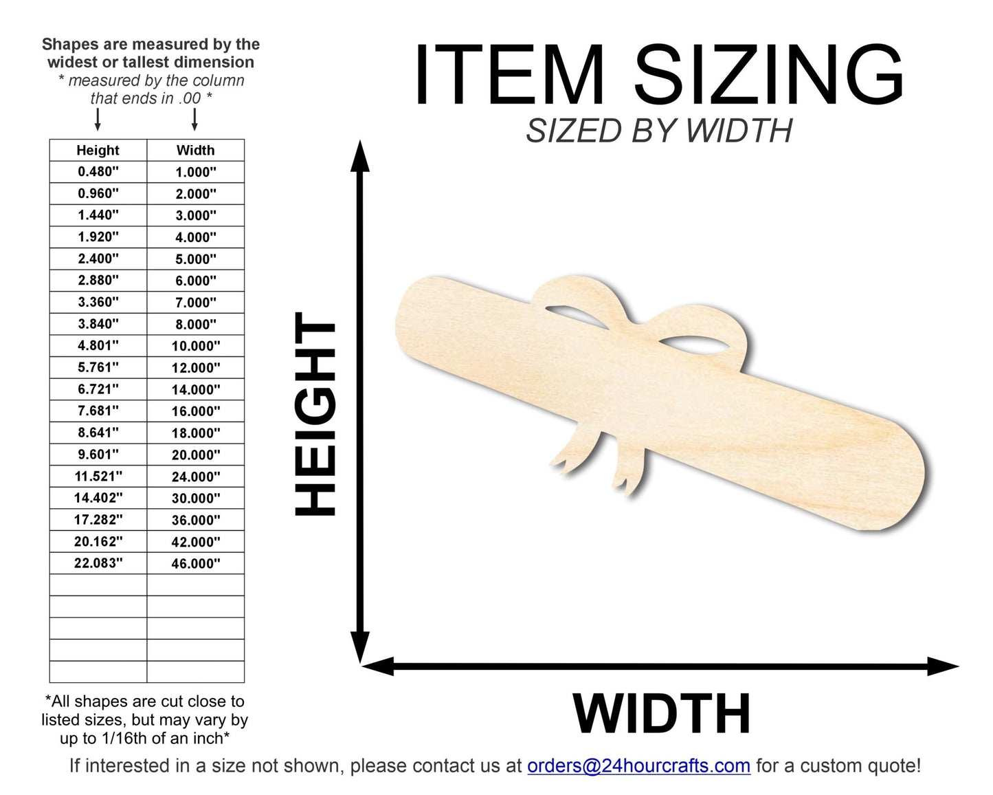 Unfinished Diploma Graduation Shape | DIY Craft Cutout | up to 46" DIY - NameSigns.com