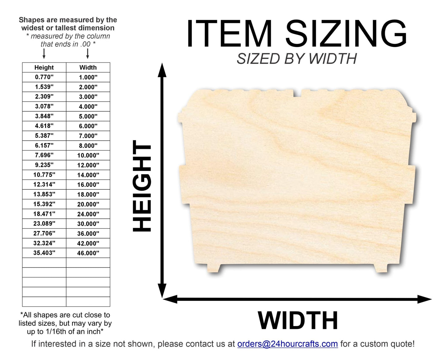 Unfinished Dumpster Shape | DIY Craft Cutout | up to 46" DIY - NameSigns.com