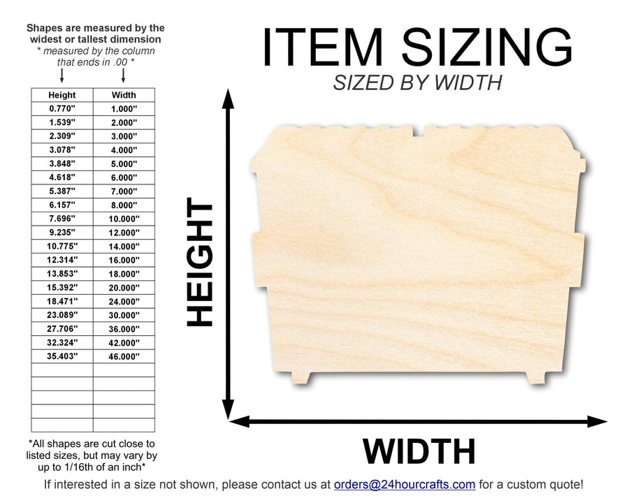 Unfinished Dumpster Shape | DIY Craft Cutout | up to 46" DIY - NameSigns.com