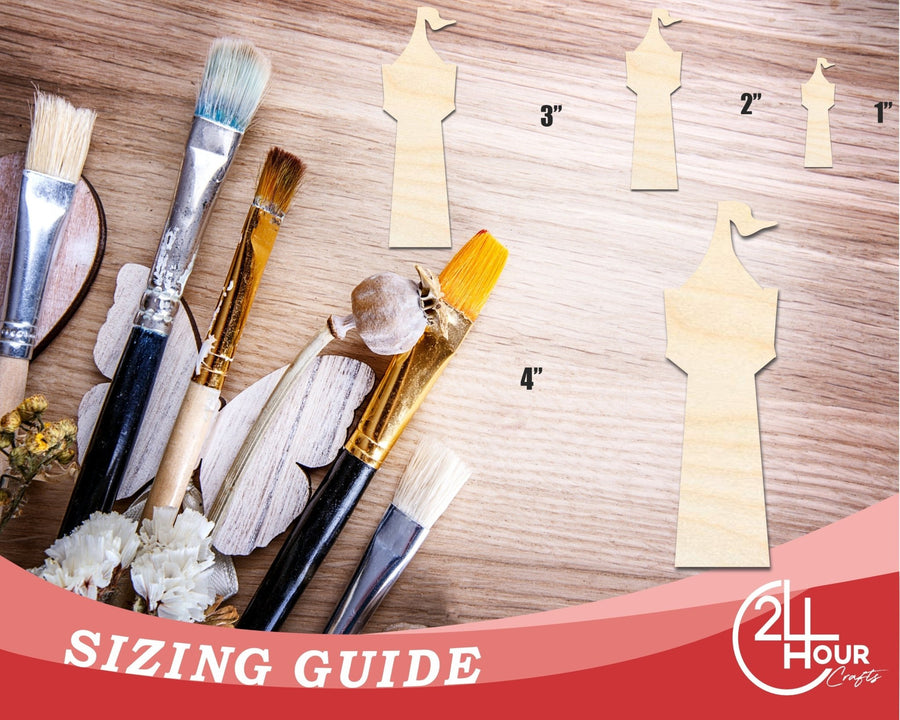 Unfinished Fairytale Tower Wood Cutout Shape | DIY Craft Cutout | up to 46" DIY - NameSigns.com