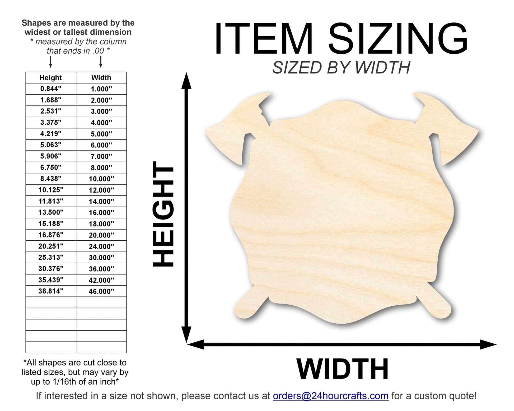 Unfinished Firefighter Symbol Shape | DIY Craft Cutout | up to 46" DIY - NameSigns.com