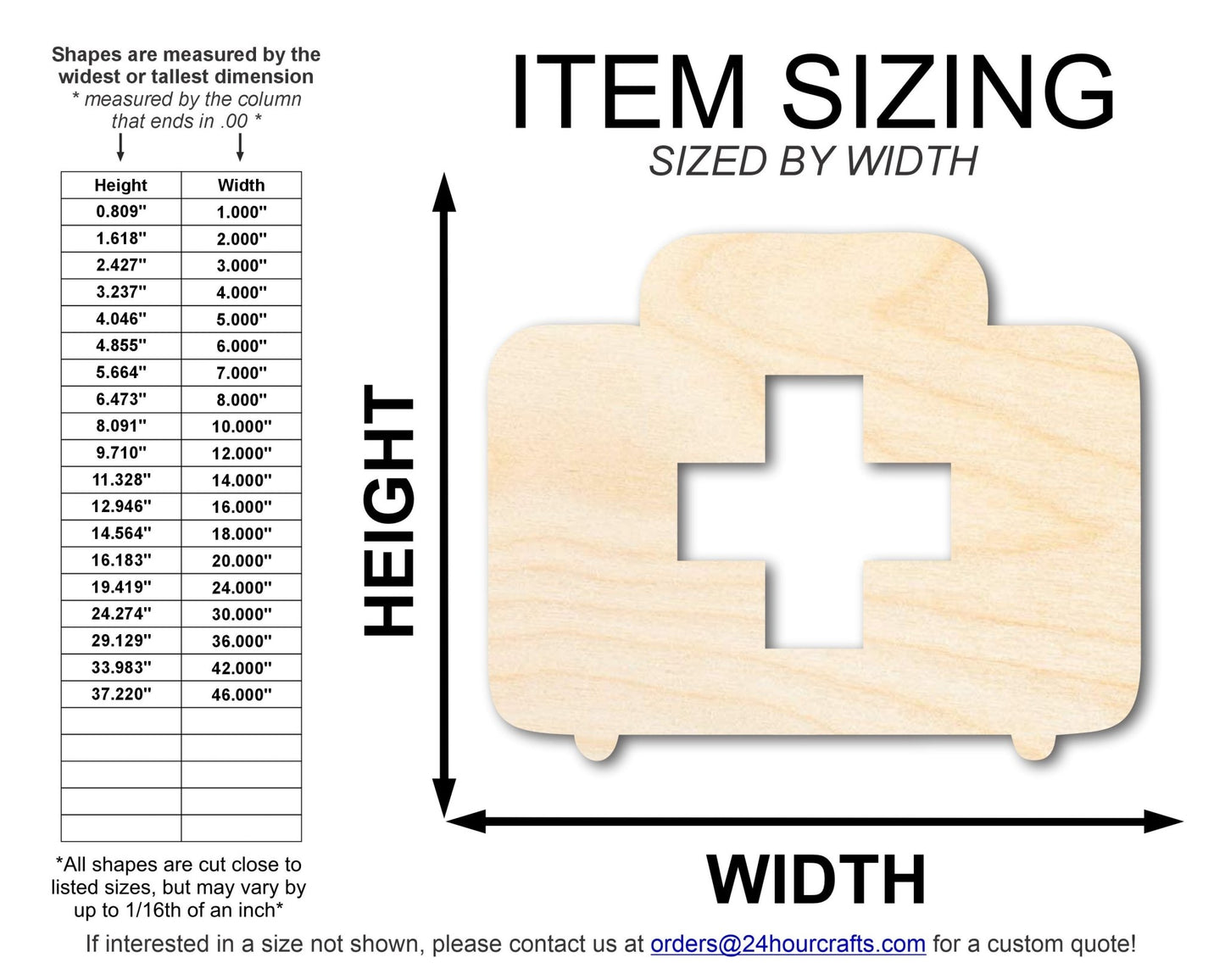 Unfinished First Aid Shape | DIY Craft Cutout | up to 46" DIY - NameSigns.com