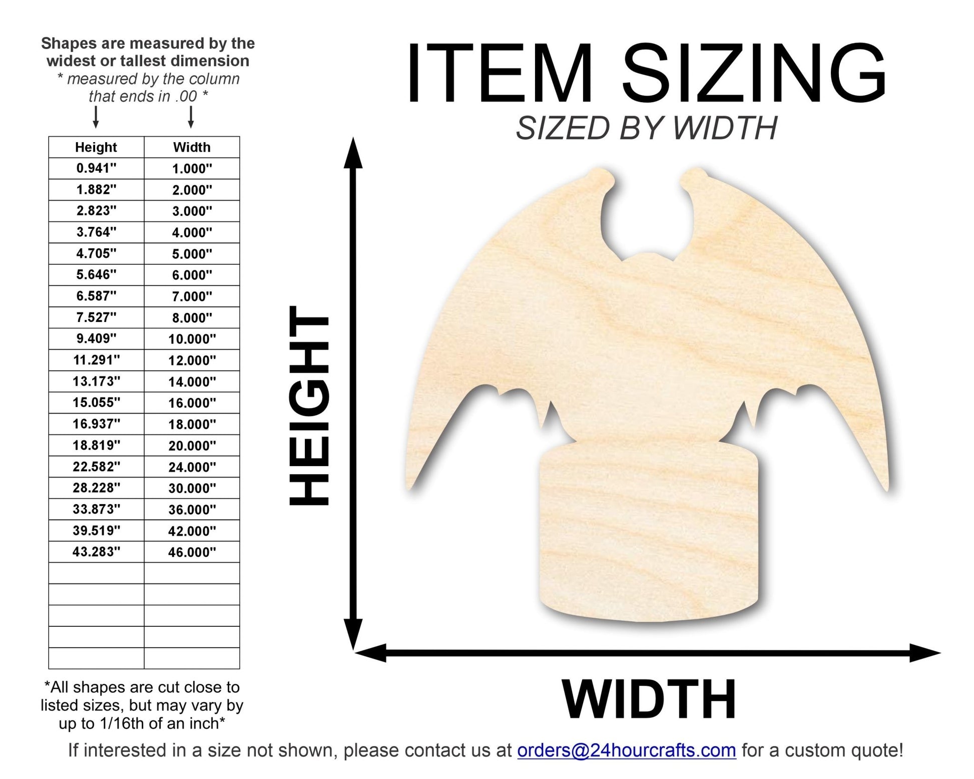 Unfinished Gargoyle Statue Shape | DIY Craft Cutout | up to 46" DIY - NameSigns.com