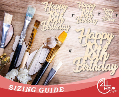 Unfinished Happy Eighteenth Birthday Shape | DIY Craft Cutout | up to 46" DIY - NameSigns.com