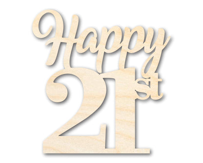 Unfinished Happy Twenty First Shape | DIY Craft Cutout | up to 46" DIY - NameSigns.com