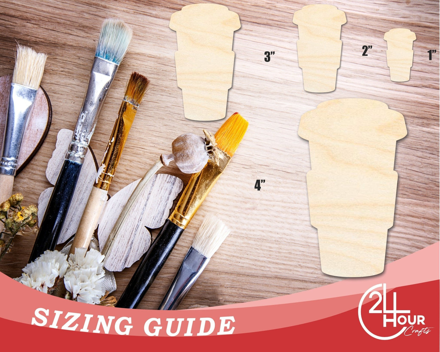 Unfinished Hot Coffee Shape | DIY Craft Cutout | up to 46" DIY - NameSigns.com