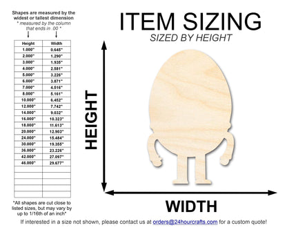 Unfinished Humpty Dumpty Wood Cutout Shape | DIY Craft Cutout | up to 46" DIY - NameSigns.com
