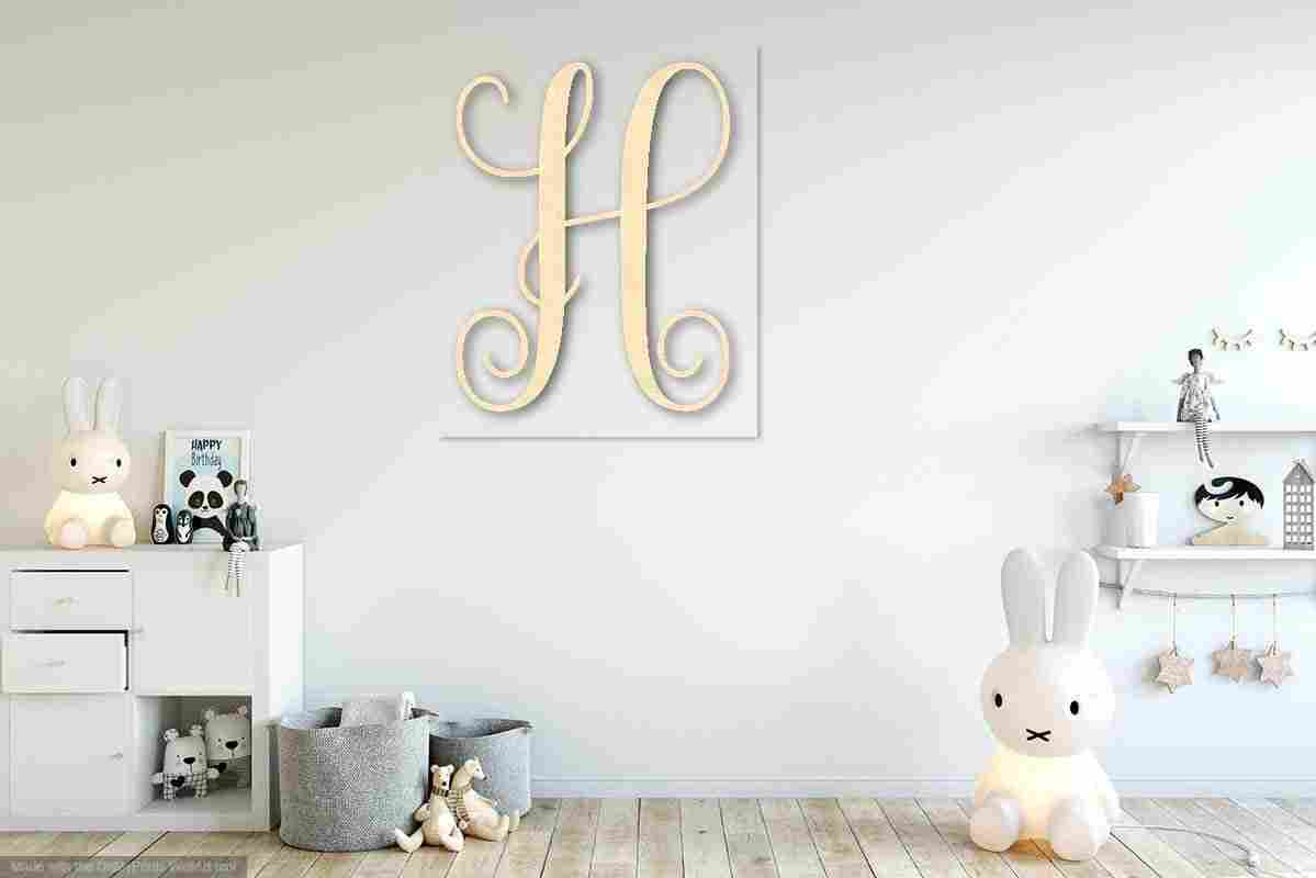 Unfinished Individual Wood Monogram Personalized - Weddings - Nursery - Wall Hang - up to 46" High DIY - NameSigns.com