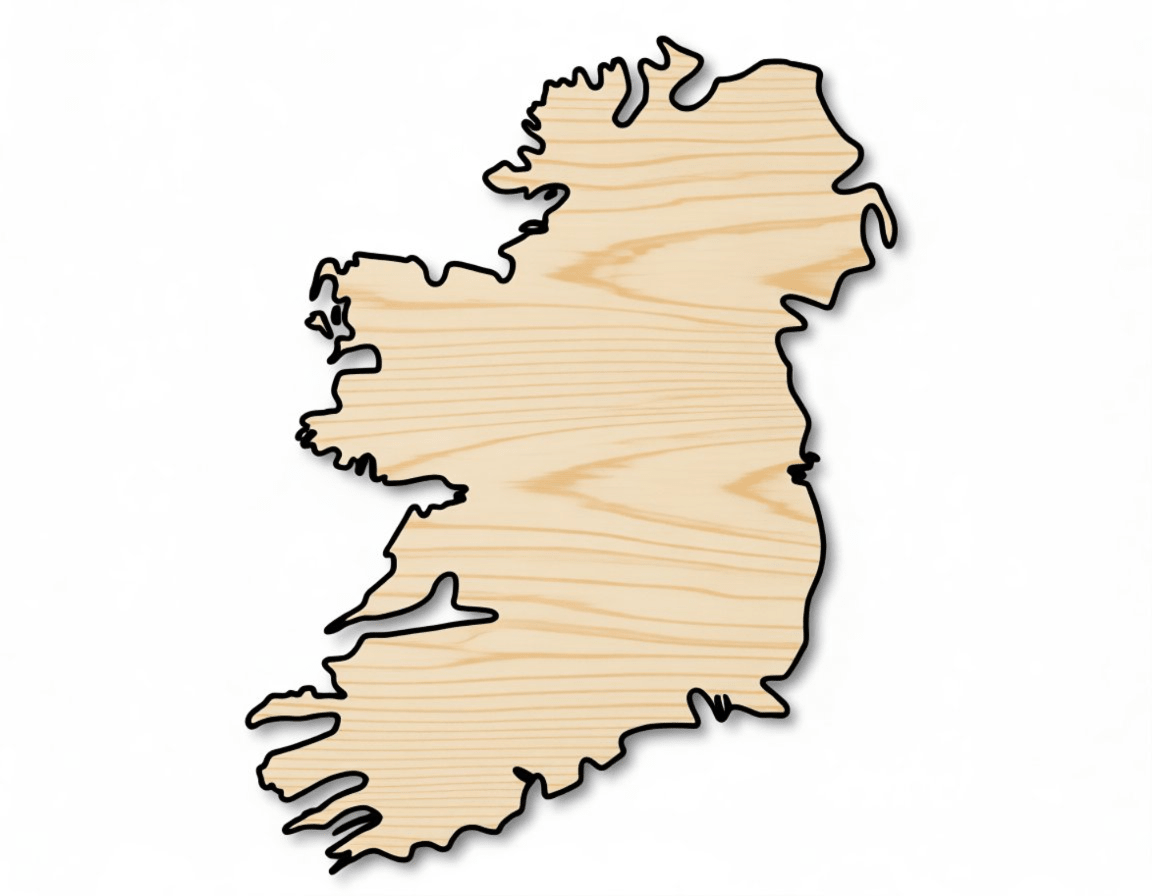 Unfinished Ireland Country Silhouette | DIY Craft Cutout | up to 46" DIY - NameSigns.com