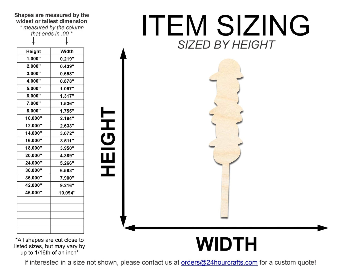 Unfinished Kebab Shape | DIY Craft Cutout | up to 46" DIY - NameSigns.com