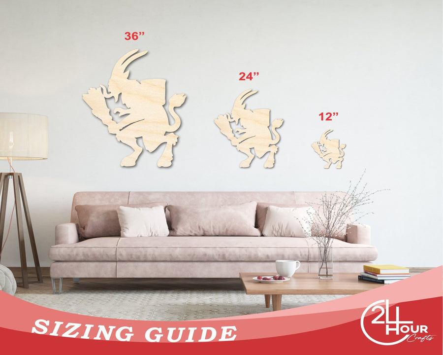 Unfinished Krampus Shape | Craft Cutout | up to 46" DIY - NameSigns.com