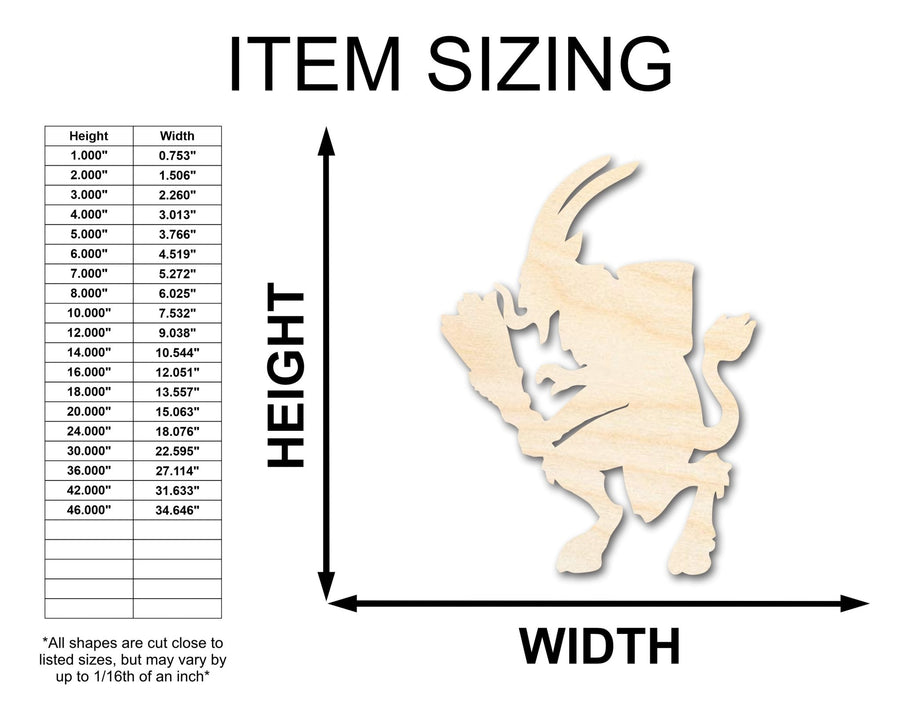 Unfinished Krampus Shape | Craft Cutout | up to 46" DIY - NameSigns.com