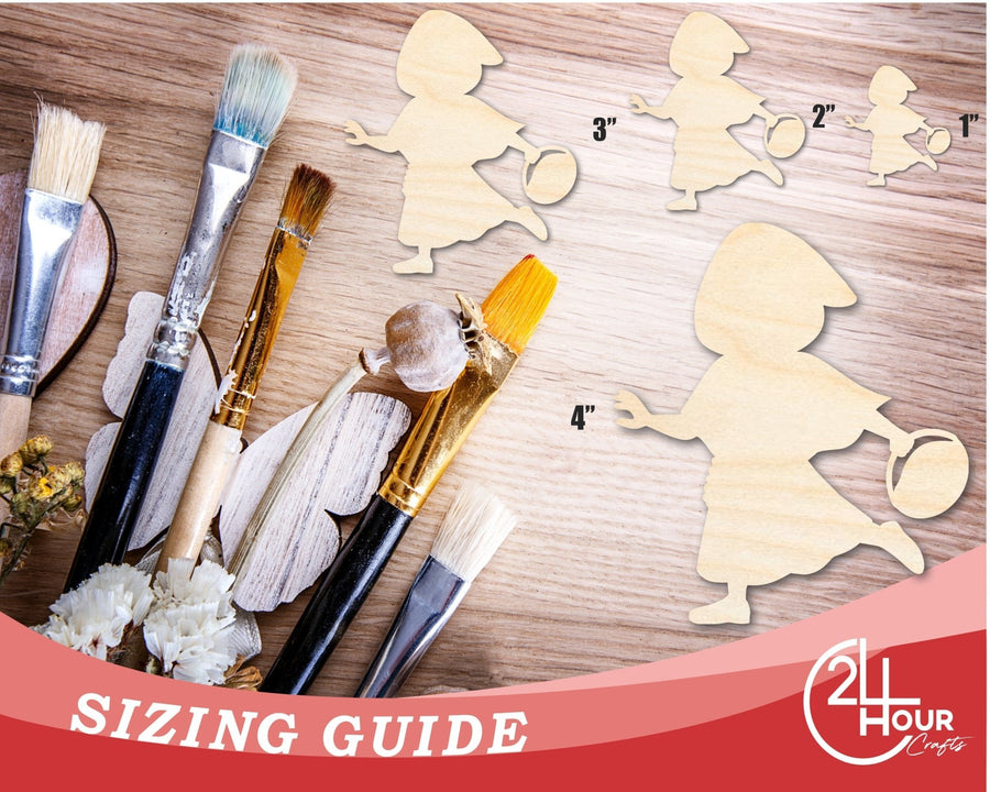 Unfinished Little Red Riding Hood Wood Cutout Shape | DIY Craft Cutout | up to 46" DIY - NameSigns.com
