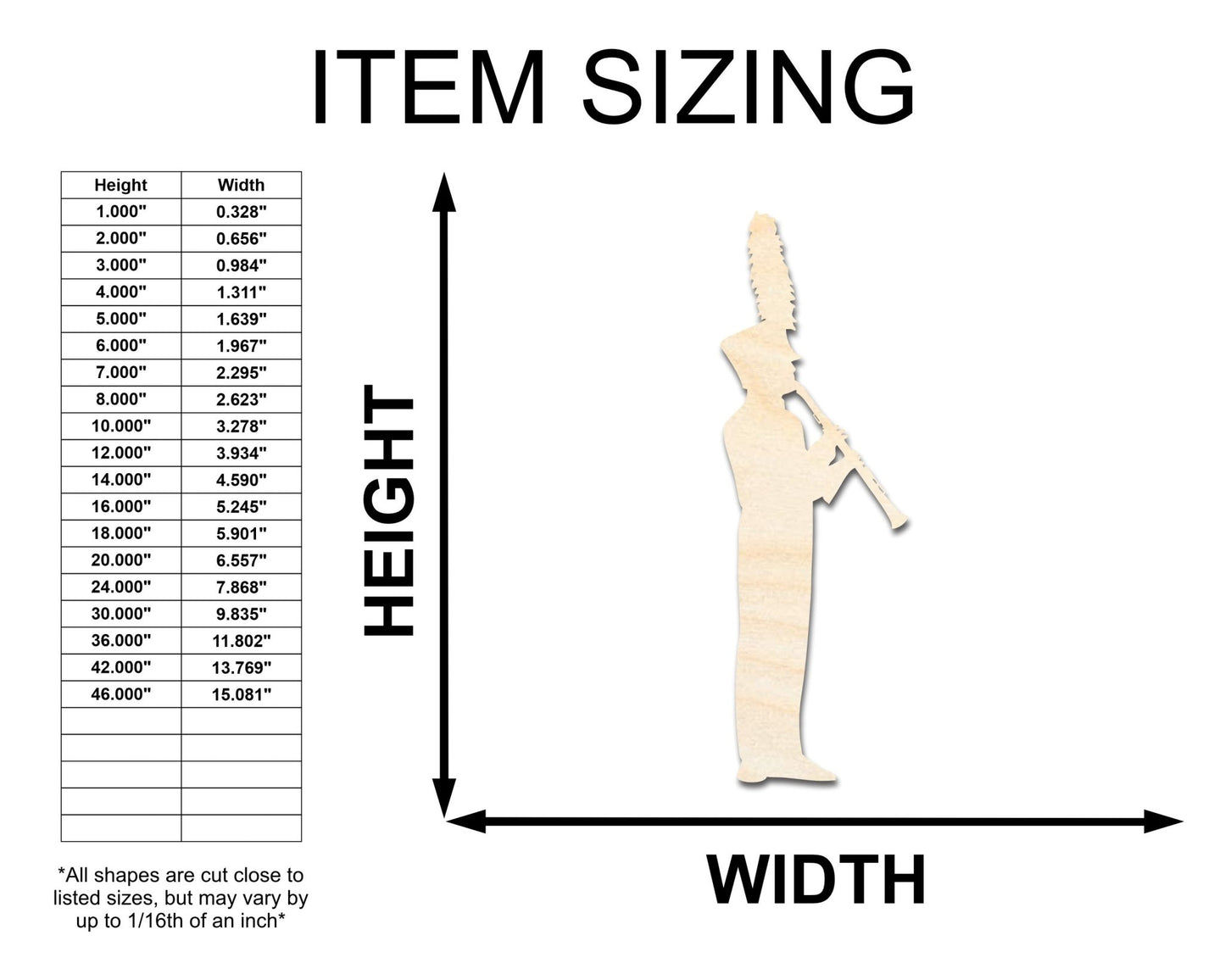 Unfinished Marching Band Shape | Craft Cutout | up to 46" DIY - NameSigns.com
