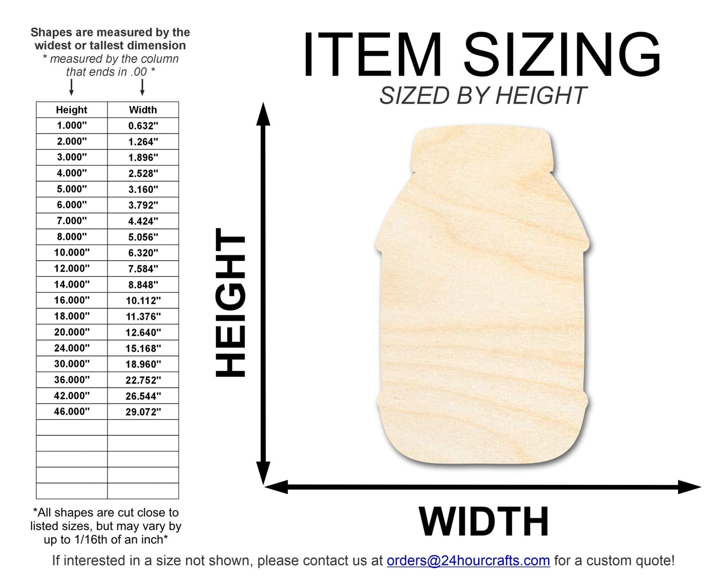 Unfinished Mayonnaise Shape | DIY Craft Cutout | up to 46" DIY - NameSigns.com