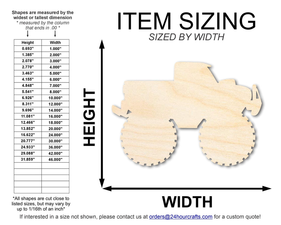 Unfinished Monster Truck Shape | DIY Craft Cutout | up to 46" DIY - NameSigns.com