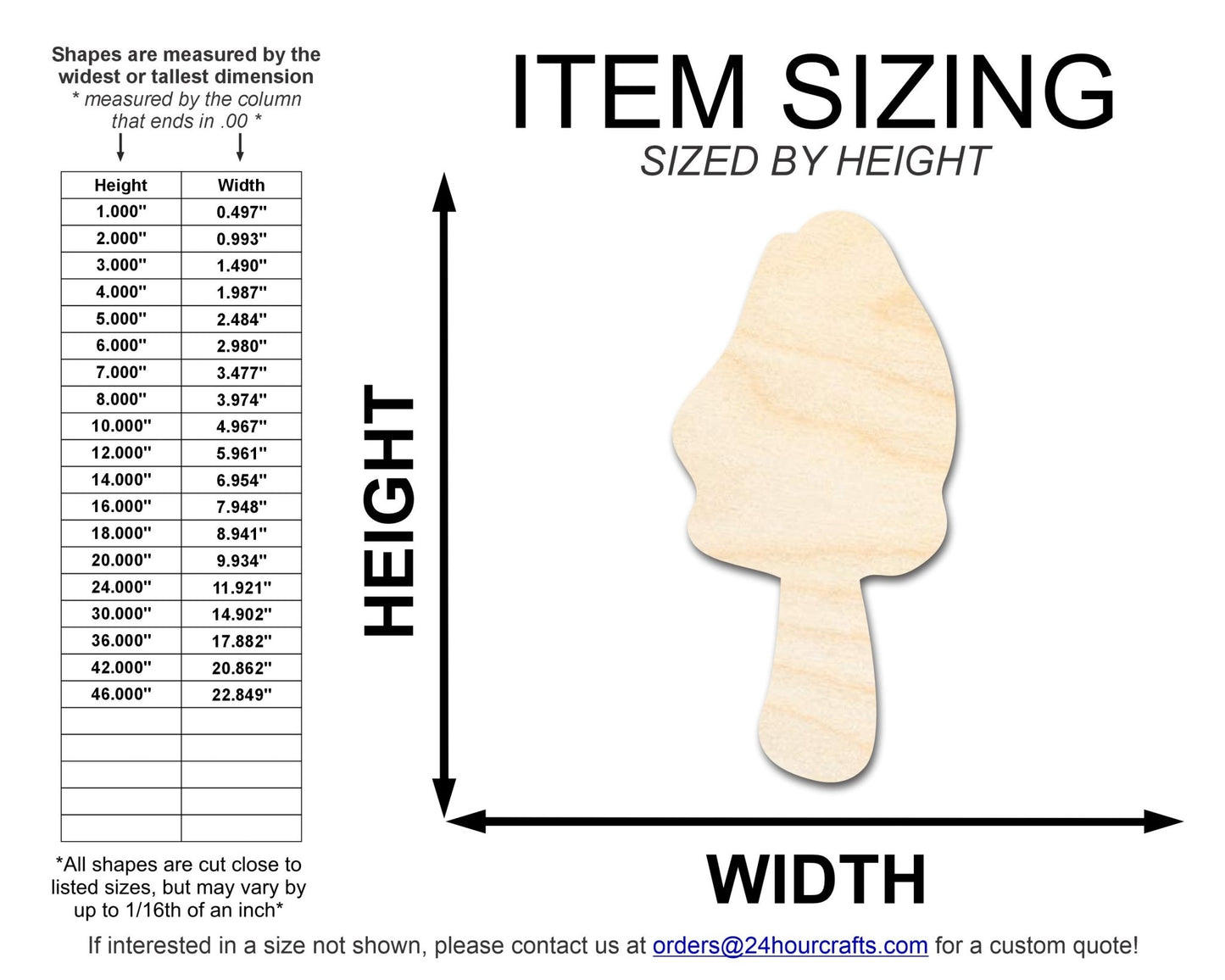 Unfinished Morel Mushroom Silhouette | DIY Craft Cutout | up to 46" DIY - NameSigns.com