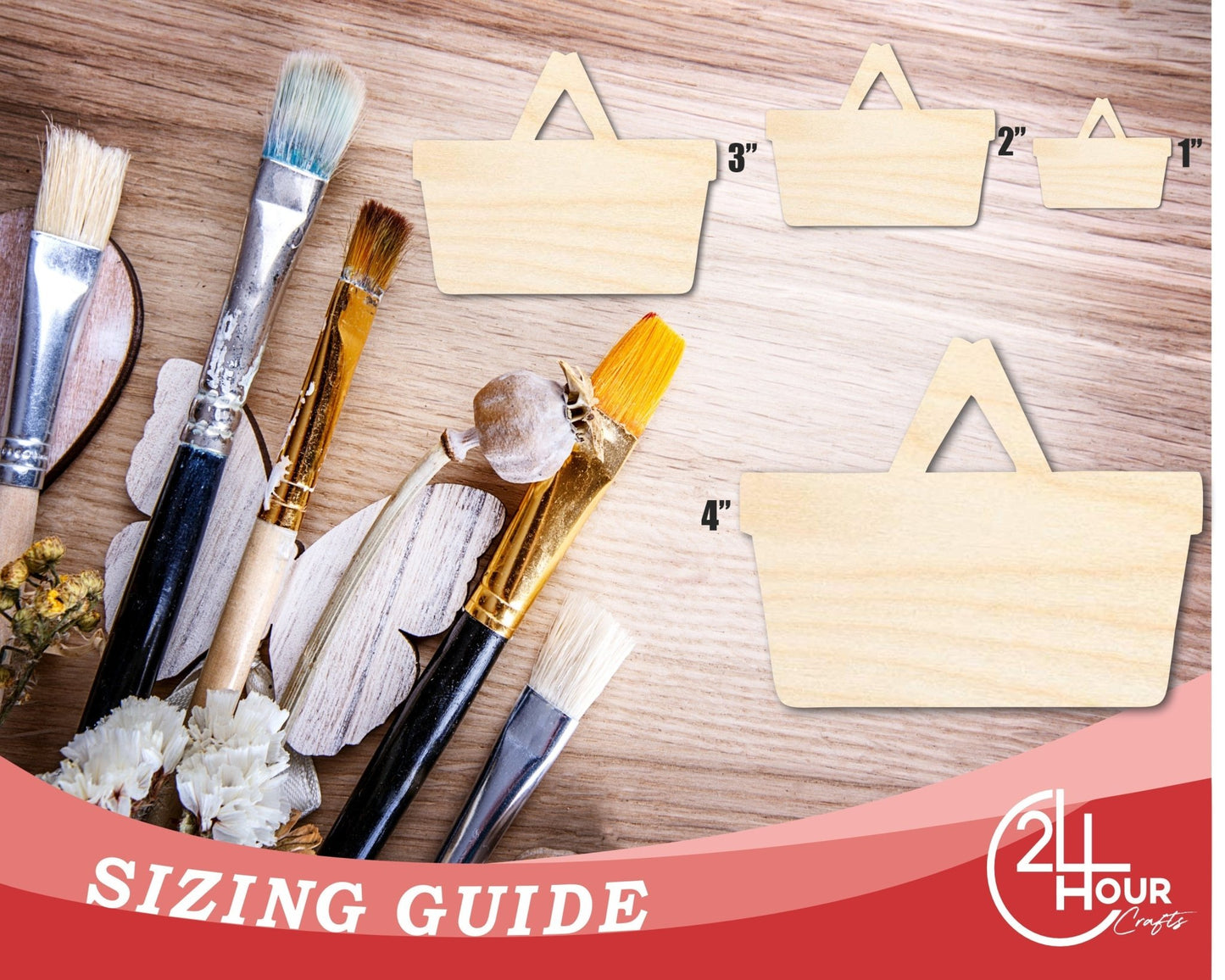 Unfinished Picnic Basket Shape | DIY Craft Cutout | up to 46" DIY - NameSigns.com
