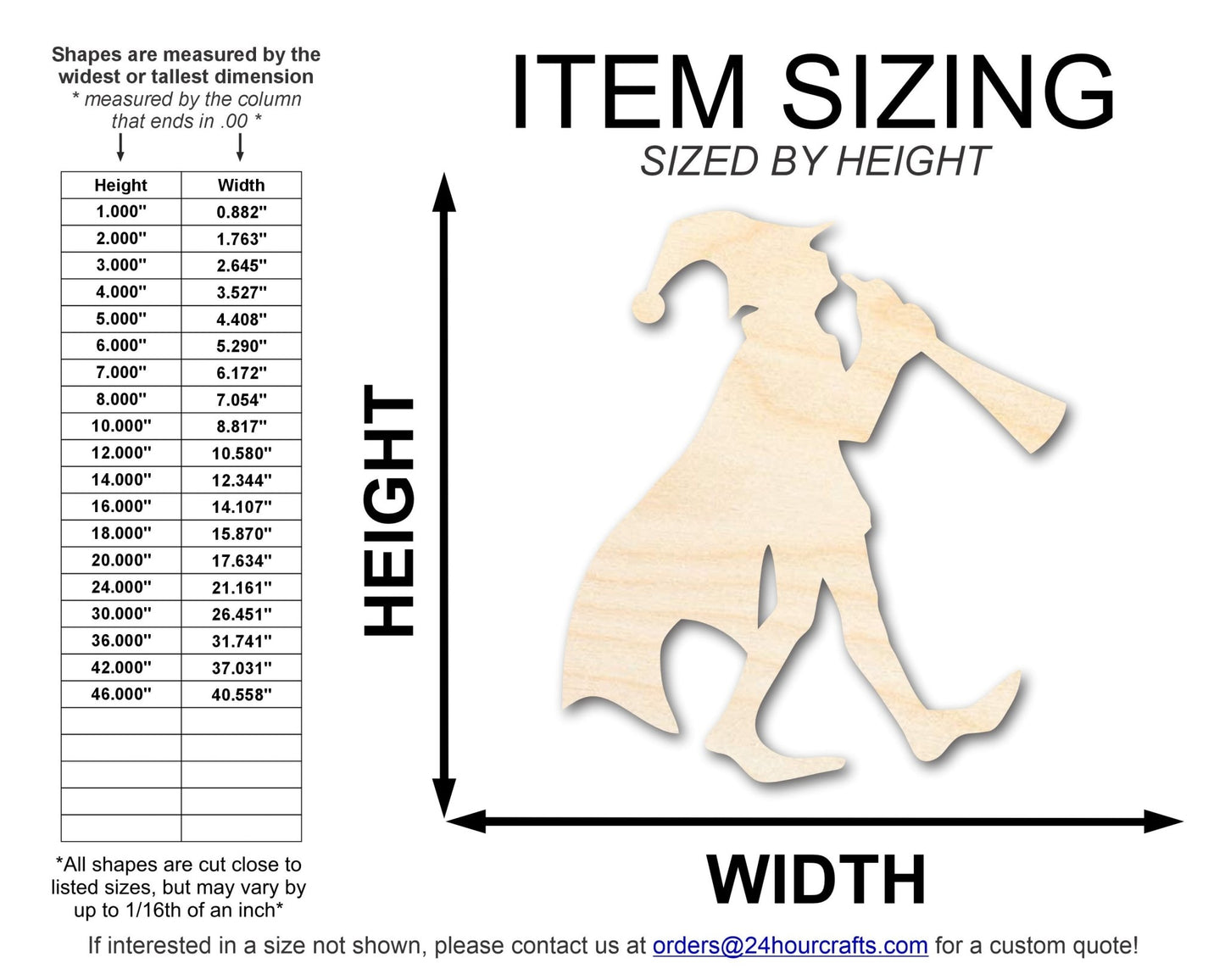 Unfinished Piper Wood Cutout Shape | DIY Craft Cutout | up to 46" DIY - NameSigns.com