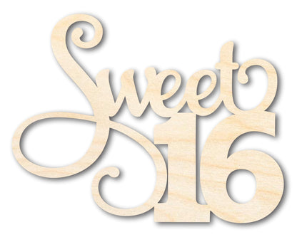 Unfinished Sweet Sixteen Shape | DIY Craft Cutout | up to 46" DIY - NameSigns.com