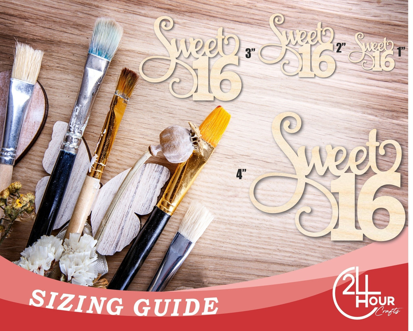 Unfinished Sweet Sixteen Shape | DIY Craft Cutout | up to 46" DIY - NameSigns.com