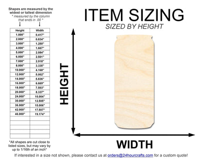 Unfinished Tall Can Shape | DIY Craft Cutout | up to 46" DIY - NameSigns.com