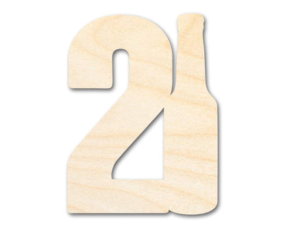 Unfinished Twenty One Bottle Shape | DIY Craft Cutout | up to 46" DIY - NameSigns.com
