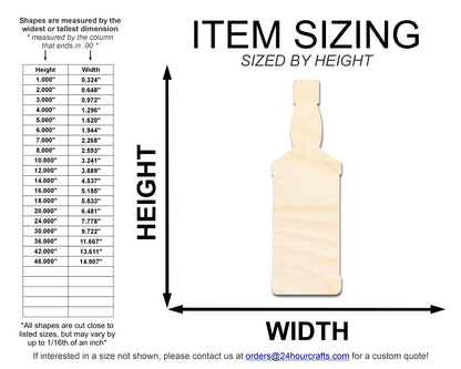 Unfinished Whisky Bottle Shape | DIY Craft Cutout | up to 46" DIY - NameSigns.com