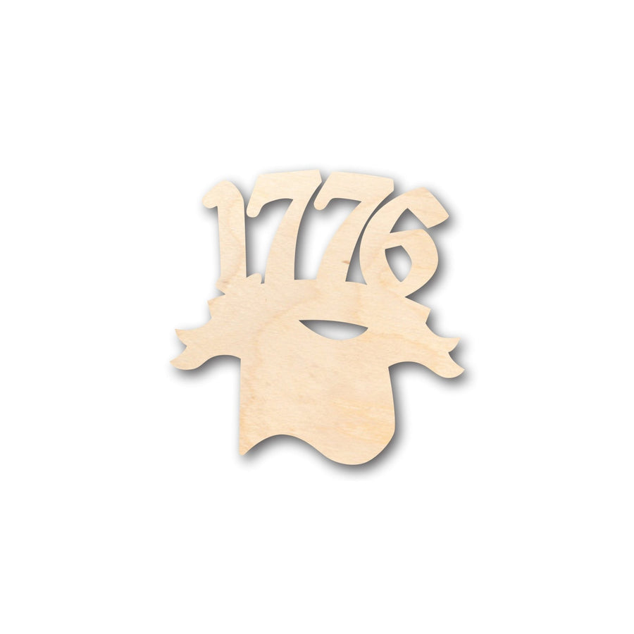 Unfinished Wood 1776 and Flag Shape - Craft - up to 46" DIY - NameSigns.com