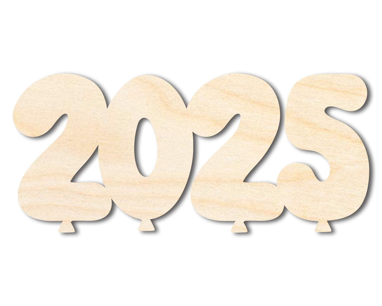 Unfinished Wood 2025 Balloons Shape | DIY Craft Cutout | up to 46" DIY - NameSigns.com