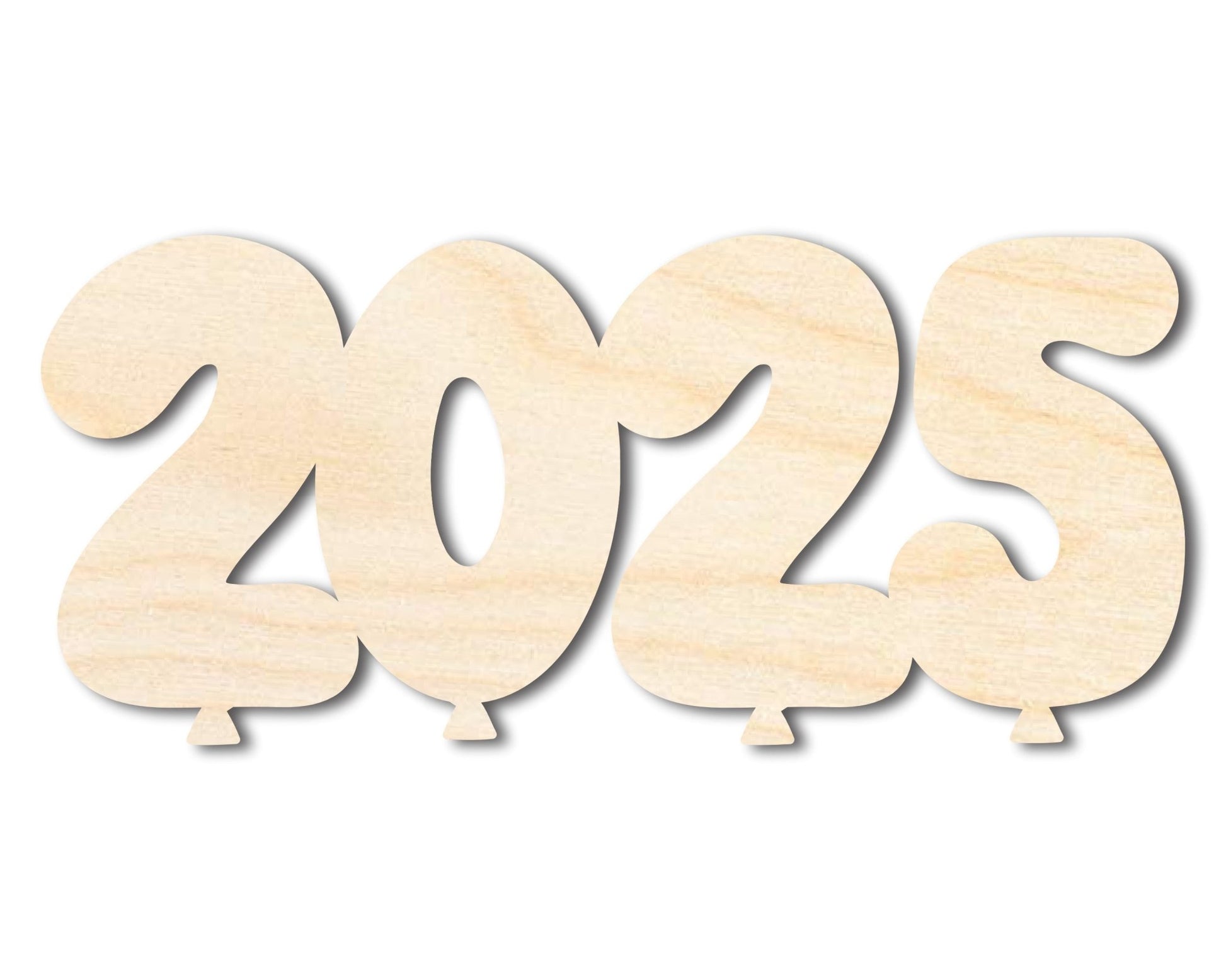 Unfinished Wood 2025 Balloons Shape | DIY Craft Cutout | up to 46" DIY - NameSigns.com