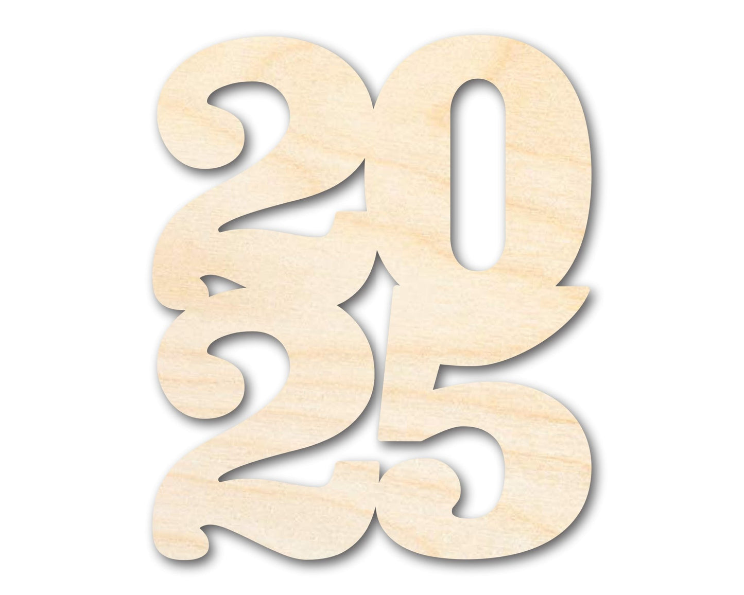 Unfinished Wood 2025 Cutout Shape | DIY Craft Cutout | up to 46" DIY - NameSigns.com
