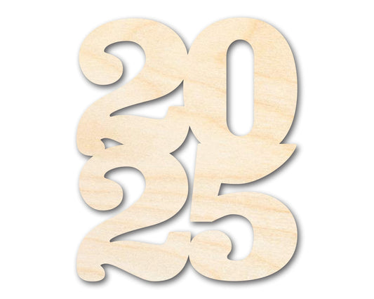 Unfinished Wood 2025 Cutout Shape | DIY Craft Cutout | up to 46" DIY - NameSigns.com