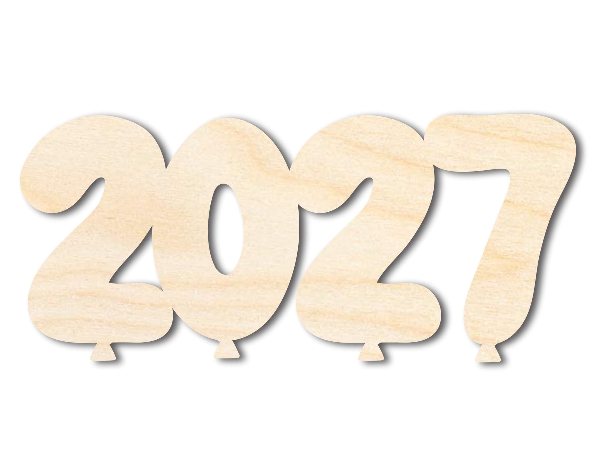 Unfinished Wood 2027 Balloons Shape | DIY Craft Cutout | up to 46" DIY - NameSigns.com