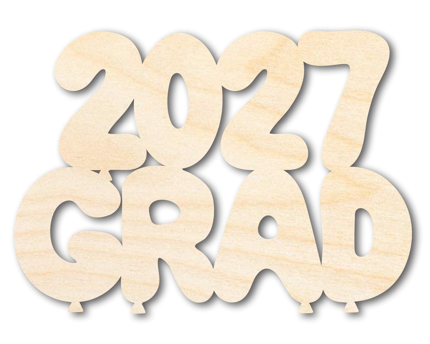 Unfinished Wood 2027 Grad Shape | DIY Craft Cutout | up to 46" DIY - NameSigns.com