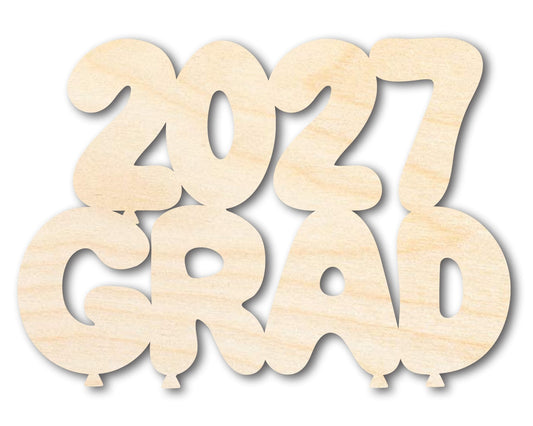 Unfinished Wood 2027 Grad Shape | DIY Craft Cutout | up to 46" DIY - NameSigns.com