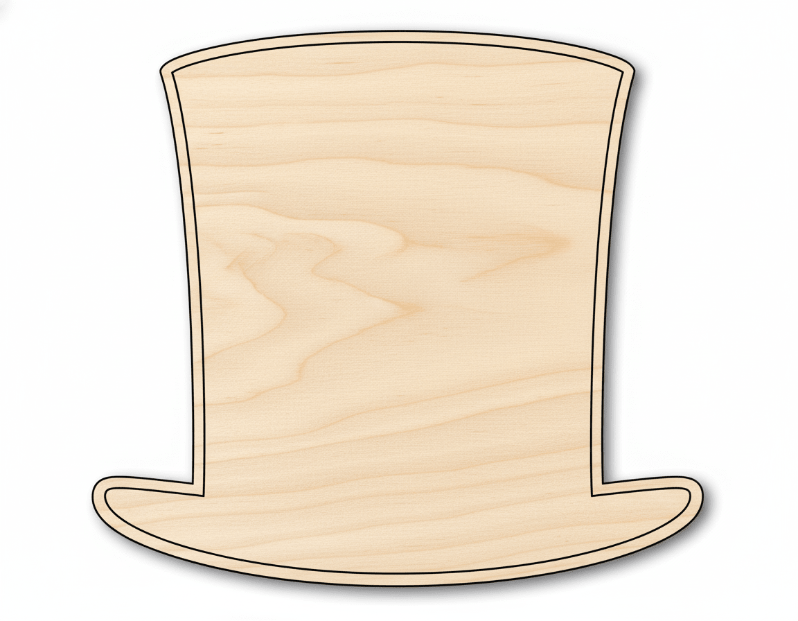 Unfinished Wood Abraham Lincoln Hat Silhouette | Craft Cutout | Up to 36" DIY - NameSigns.com
