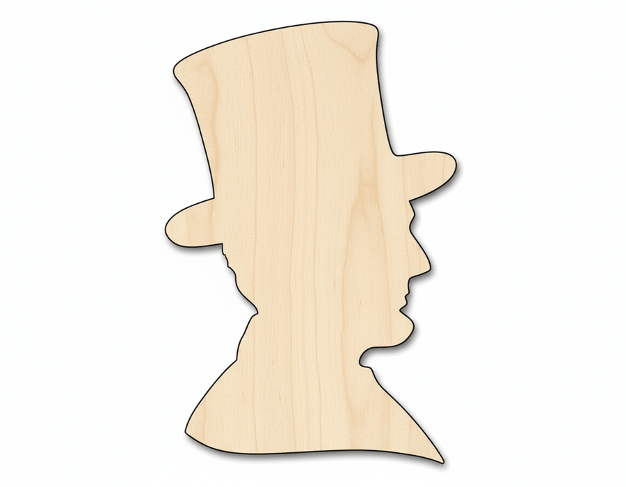 Unfinished Wood Abraham Lincoln Silhouette | DIY American History Craft Cutout | Up to 36" - NameSigns.com
