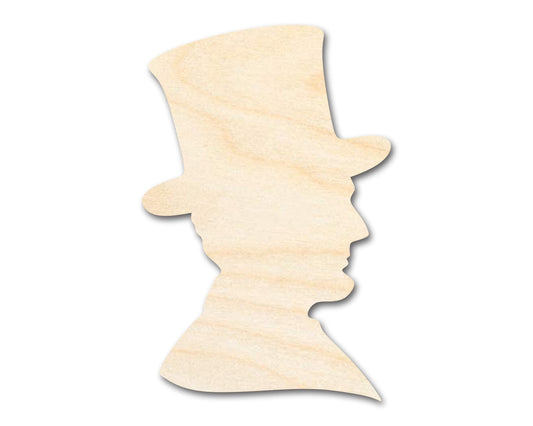 Unfinished Wood Abraham Lincoln Silhouette | DIY American History Craft Cutout | Up to 36" - NameSigns.com