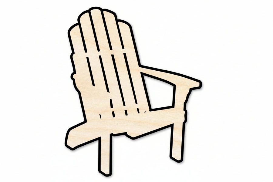 Unfinished Wood Adirondack Chair Shape | Summer | Beach | Craft Cutout | up to 46" DIY - NameSigns.com