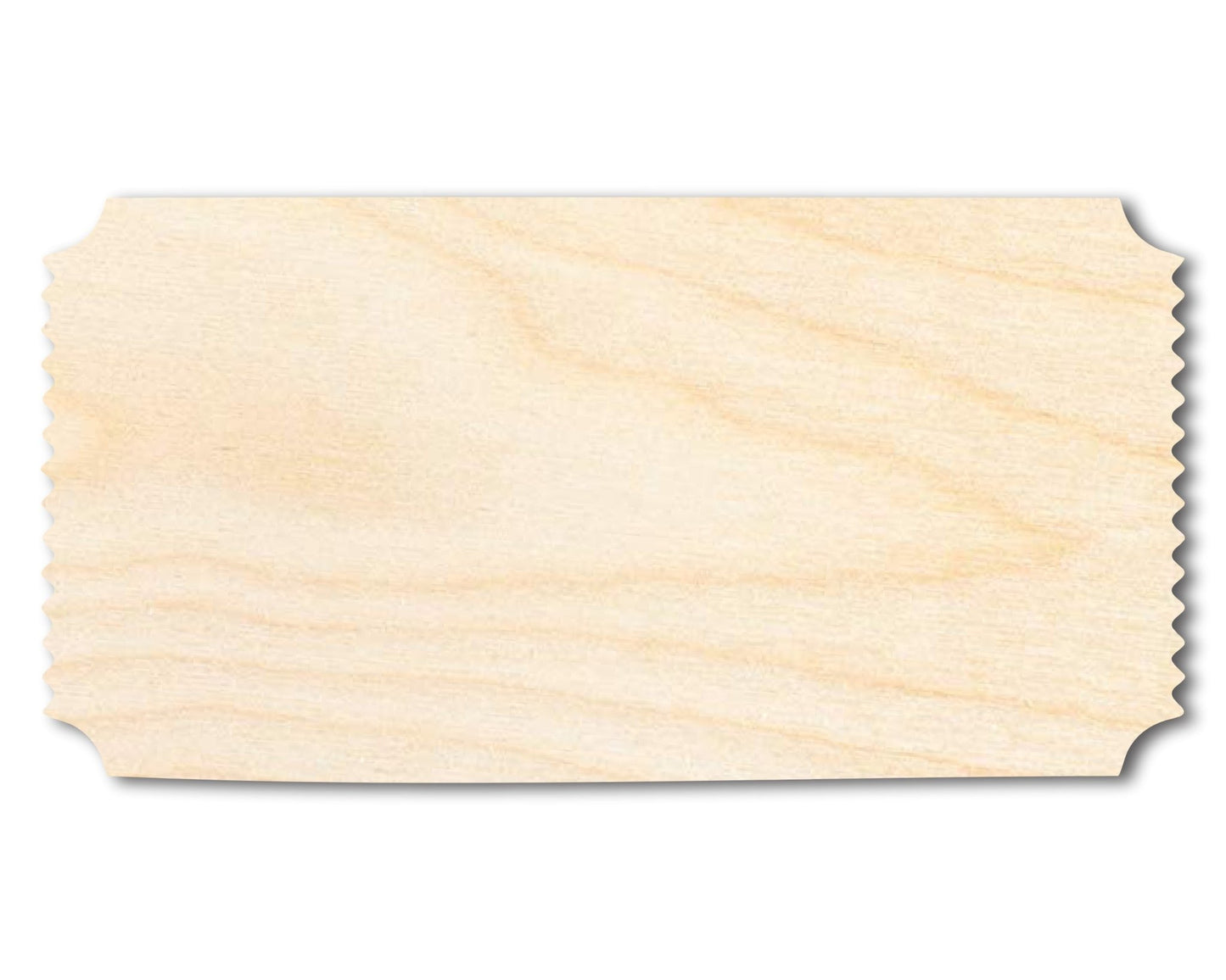 Unfinished Wood Admission Ticket Shape | Faire Ticket Silhouette | Craft Cutout | up to 46" DIY - NameSigns.com