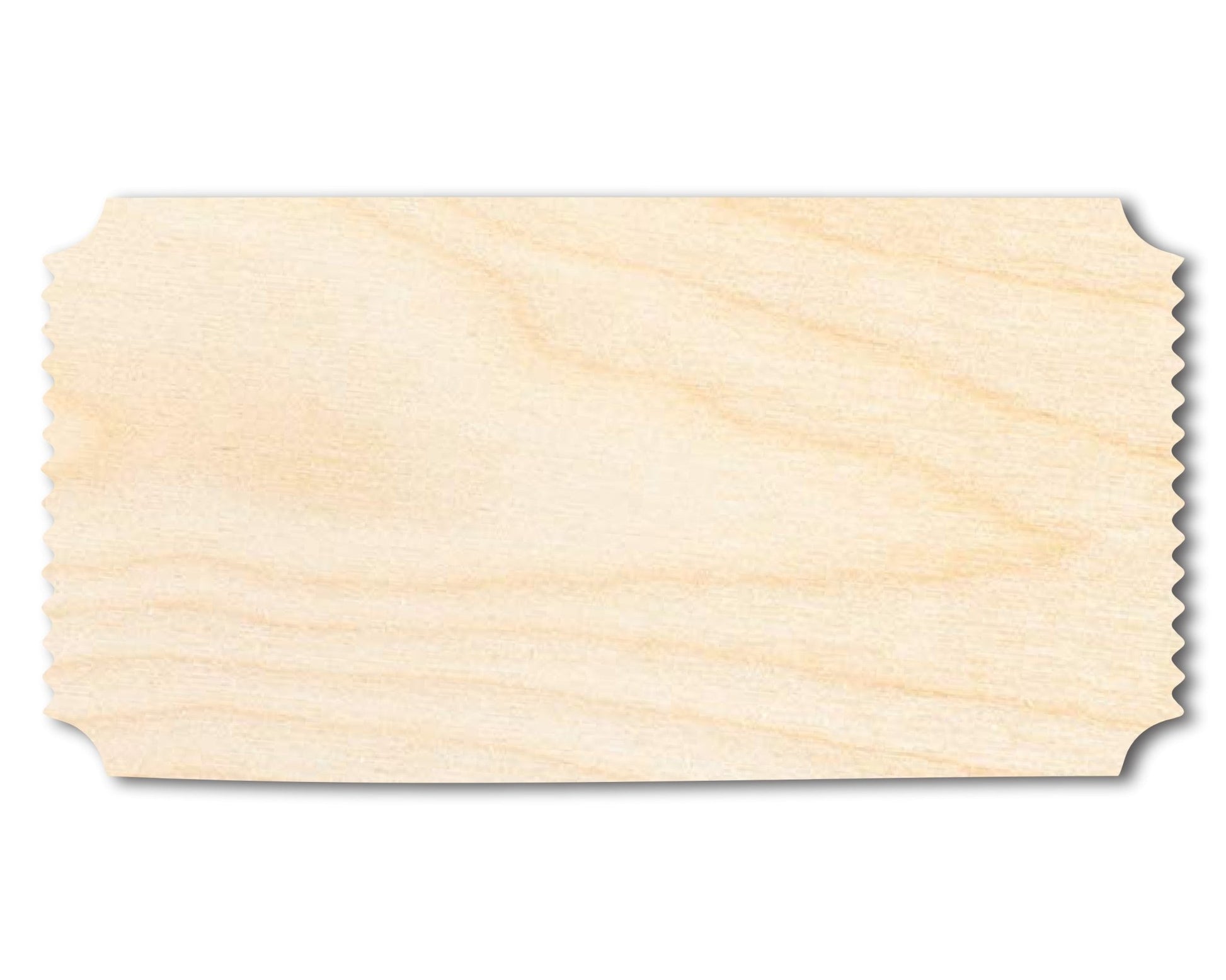 Unfinished Wood Admission Ticket Shape | Faire Ticket Silhouette | Craft Cutout | up to 46" DIY - NameSigns.com