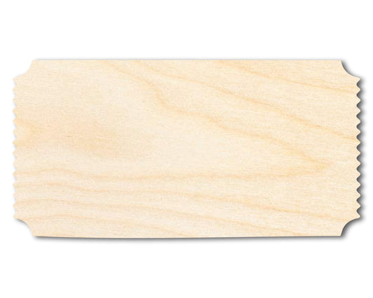 Unfinished Wood Admission Ticket Shape | Faire Ticket Silhouette | Craft Cutout | up to 46" DIY - NameSigns.com