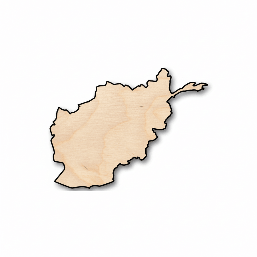 Unfinished Wood Afghanistan Shape - Country - Craft - up to 46" DIY - NameSigns.com